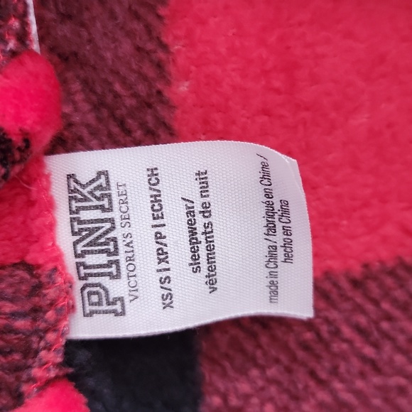 Pink Victoria Secret Red Dog Print Plaid Robe - Picture 4 of 4